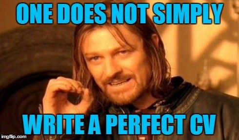 One does not simply write a perfect CV meme